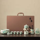 Celadon Ru Kiln Lotus Blossom Automatic Tea Set – 9&13&15-Piece Tea Set