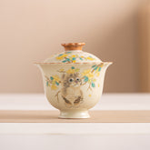 Ru-Style Beige “Lucky Cat” Two-Part Gaiwan – 160ml