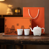 Linglong Square Teapot Gift Set – Chinese Gongfu Teaware with 1 Pot & 2 Cups