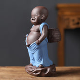 Zisha Tea Boy Figurine – Water-Spraying Monk Tea Pet