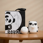 “Panda Fubao Gift Set” Travel Tea Set – Portable Ceramic Teapot with two Cups, Gongfu Tea Kit for Outdoor Use