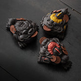 Zisha Fortune Toad Tea Pet – Handmade Purple Clay Three-Legged Toad Figurine for Gongfu Tea Table Decor