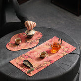 Xiangyun Silk Reversible Tea Mat – Chinese Style Heat-Resistant Table Cloth for Gongfu Tea Ceremony