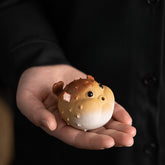 Pufferfish Tea Pet Incense Holder – Creative Ceramic Tea Table Accessory & Stick Burner