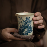 Ru Kiln “Magpie Meeting” Blue & White Fair Cup – 200ml