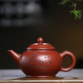 Yixing Mountain View Dahongpao Purple Sand Pot – 210ml | Handmade Purple Clay Tea Pot
