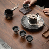 Wabi-Sabi White Slipware Coarse Pottery Kung Fu Tea Set