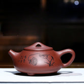 Yixing Lotus Stone Scoop Purple Clay Pot – 280ml | Handmade Purple Sand Tea Pot