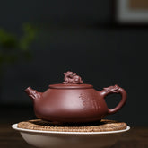 Yixing Longxi Stone Scoop Purple Sand Pot – 250ml | Handmade Purple Clay Tea Pot