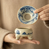 Blue & White Dragon Tea Strainer Set