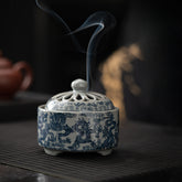 Blue and White Porcelain Incense Burner – Creative Ceramic Aromatherapy Holder for Agarwood and Sandalwood