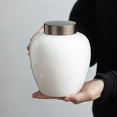 Dehua White Porcelain Tea Canister with Tin Lid – 1230ml