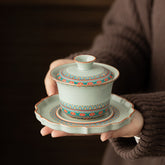 Dunhuang Cultural Ru Kiln Horse-Hoof Gaiwan – 160ml