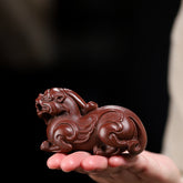 Yixing Purple Sand Pixiu Tea Pet | Handmade Purple Clay Tea Ornament