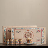 “Wuxiang” Dunhuang White Porcelain Tea Set – Chinese Gongfu Teaware Gift Box for Home & Gifting