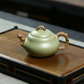 Yixing Purple Sand Pot Bean Green Sand – 240ml | Handmade Purple Clay Tea Pot