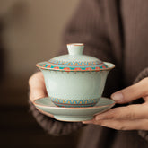 Ru Kiln Dunhuang Baoxiang Floral Gaiwan – 130ml