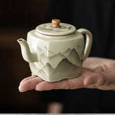 Ru-Style “Mountain Blossom” Square Teapot – 190ml