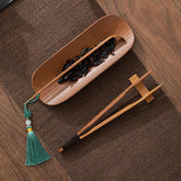 Bamboo Carved Tea Tool Set – Four-Piece Gongfu Tea Accessory with Plum, Orchid, Bamboo & Chrysanthemum Motifs