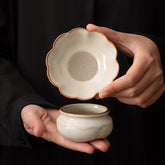 Milky Beige Ru-glazed Tea Strainer Set