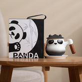 Creative Panda Ceramic Mug & Saucer Set – Adorable Tea-Coffee Separation Cup with Gift Box