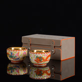 Handmade Gilt Enamel Dragon & Phoenix Pair Cup - 150ml