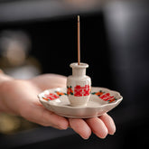Double Happiness Incense Holder – Vintage-Style Ceramic Stick Burner for Desktop Decor