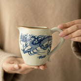 Ru Kiln Blue & White Dragon Fair Cup