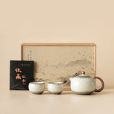 Ru Kiln Dunhuang Cultural Tea Set – 230ml One Teapot with Two Cups