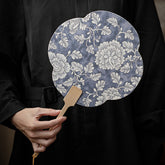 Chinese Peony Round Fan – Traditional Floral Window-Style Hand Fan for Tea Ceremony
