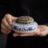 Blue and White Porcelain Incense Burner – Chinese Style Ceramic Stick Holder for Tea Space & Home Decor