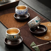 Handmade Silver Glaze Ceramic Cup - 360° Rotatable Design - 88ml Tea Master Cup
