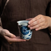 Yongle Blue & White Lotus Fair Cup – 195ml Large Ceramic Fair Cup for Gongfu Tea