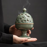 Qingyun Ceramic Incense Burner – Vintage-Style Coil Burner for Chinese Tea Space & Home