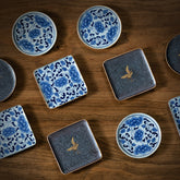 Japanese-Style Gilded Stoneware Coaster – Rustic Ceramic Tea Mat for Gongfu Tea Accessories