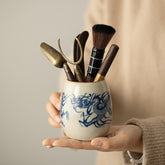 Ru Porcelain Tea Ceremony Set - Blue & White Dragon Pattern Six Gentlemen Accessories