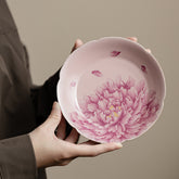 Ru-glazed Pink Peony Tea Tray