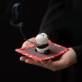 Panda Ceramic Incense Holder – Cute Stick Burner & Tea Pet for Home, Desk & Aromatherapy Decor