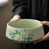 Ru-glazed Lotus Green Tea Rinse Bowl – 1400ml