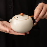 Milky Beige Ru-glazed Xishi Teapot – 220ml