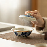 Blue & White Dragon Ceramic Ashtray
