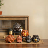 Zisha Pixiu Tea Pet – Mini Purple Clay Fortune Figurine for Gongfu Tea Table Décor