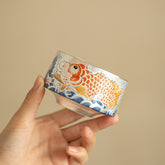 Jingdezhen Handmade Porcelain Teacup with Silver Inlay – 150ml Limited Edition Dragon Gongfu Cup