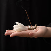 Magnolia Incense Holder – Handmade Ceramic Stick Burner with Floral Detail
