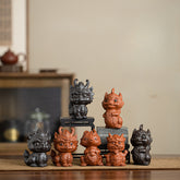 Zisha Dragon Tea Pet – Miniature Gongfu Tea Figurine for Tea Table Decoration & Lid Rest