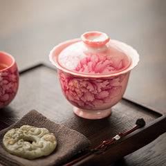 Ru-Style Pink Glaze Flared Lid Bowl – 150ml