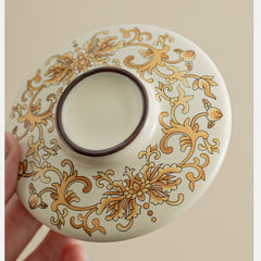 Ru Kiln “Golden Blessing” Office Mug – Ceramic Tea-Separating Cup for Personal Use at Home or Work