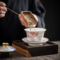 Handmade Enamel Filigree Silver Sancai Teacup - 160-170ml