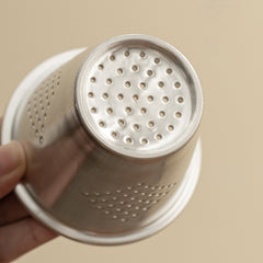 “Ink Mountains” Sterling-Silver Office Mug – Luxury Chinese Tea Infuser Cup with Gift Box