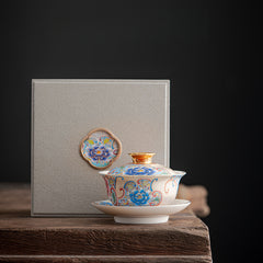 Handmade Enamel Filigree Silver Sancai Teacup - 160-170ml